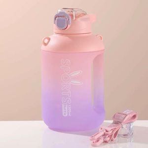 Large water bottle ABS gradient color sports bottle